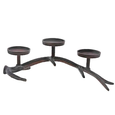 Christmas Antler Stand With 3 Pillar Holder - N/A