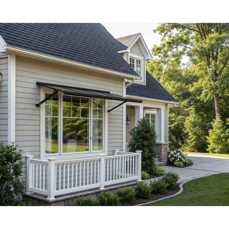 Canopia Augustine 3 ft. Black/Gray Door and Window Awning