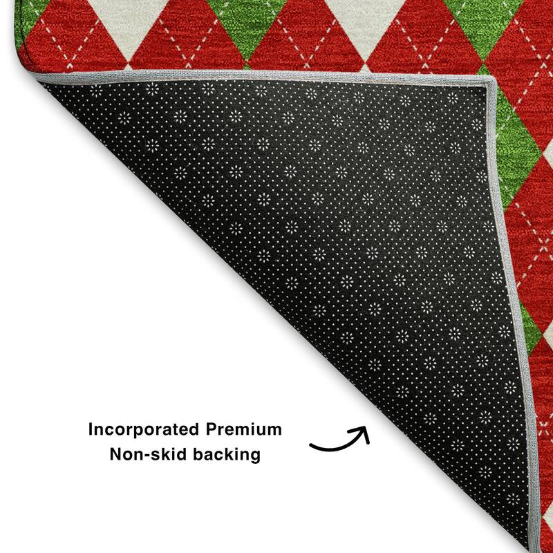 Premium Washable Super Soft Argyle Mayfield Rug