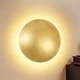 preview thumbnail 1 of 7, Rennnsan 1-Light Retro Luxury Handmade Gold Foil LED Energy-Saving Wall Sconce for Bedroom - 8.7in. W x 3 in. D x 8.7 in. H 8.7in. W x 3 in. D x 8.7 in. H - Gold/White