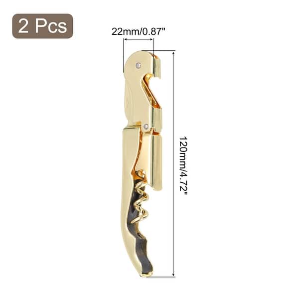 2Pcs 5" Wine Openers Waiter Corkscrew Red Wine Bottle Opener - Gold