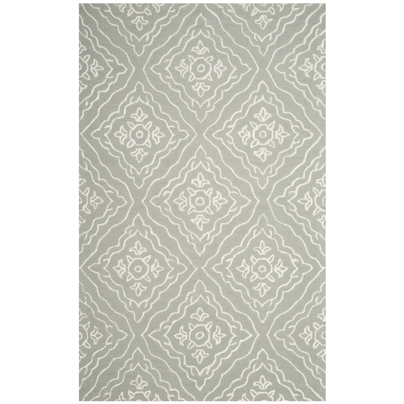 SAFAVIEH Handmade Manchester Salima Modern Wool Rug - 5' x 8' - Slate/Ivory