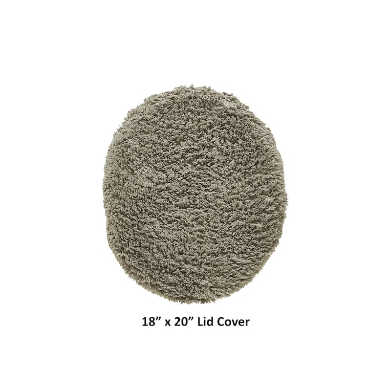 Better Trends 18 x 20 Toilet Lid Cover 100% Cotton Tufted Water Absorbent Machine Washable Lux Collection