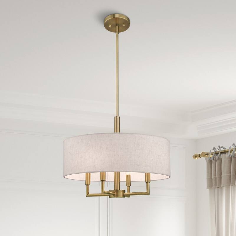 Livex Lighting 4-light Drum Shade Pendant Chandelier, 42604
