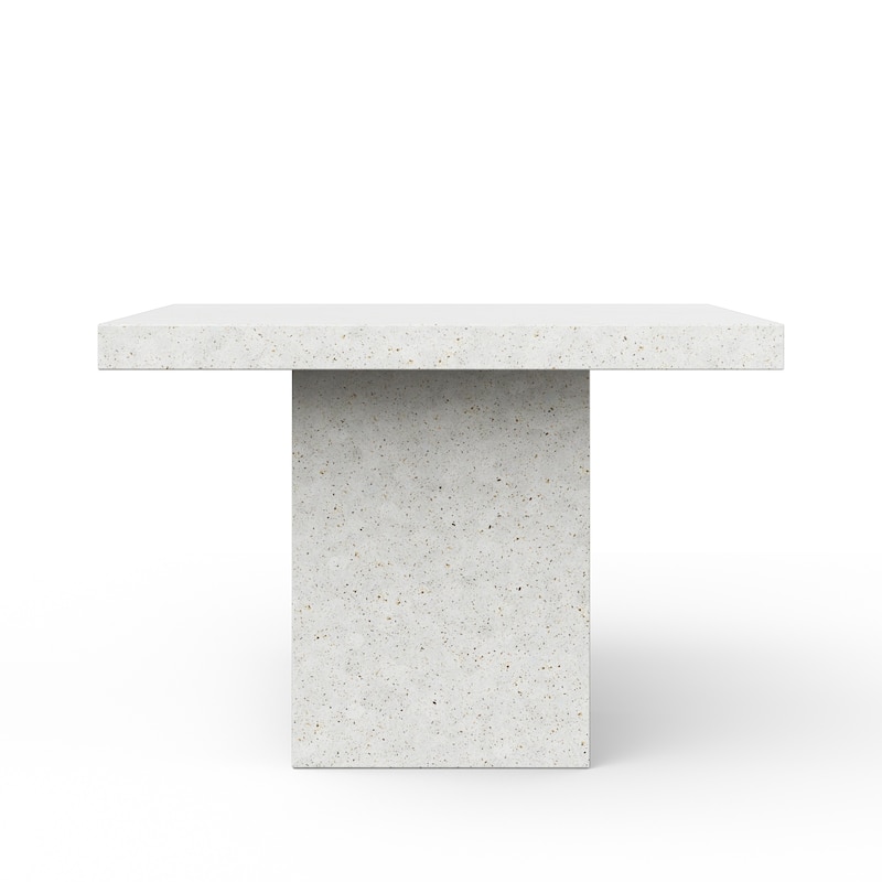 Urbia Una 59" Square Concrete Dining, Bar, and Counter Table - Ivory Terrazzo - Bar Height
