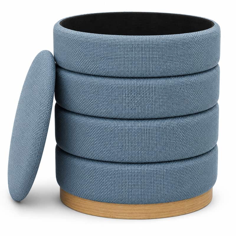 Aria Home Modern Cylinder Ottoman with Hidden Storage Upholstery Seat