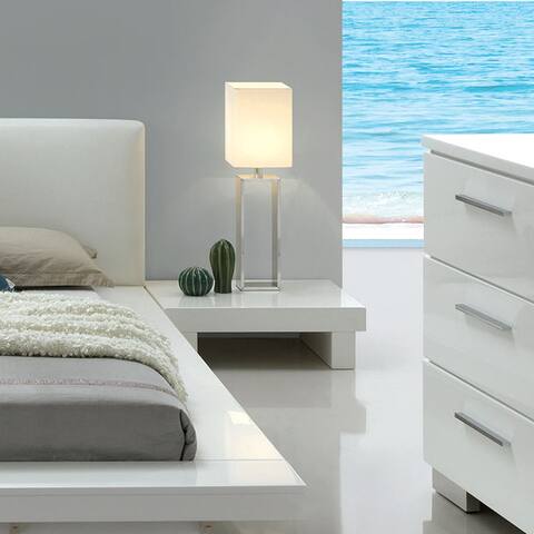 Strick & Bolton Ballingham Gloss White Low Profile USB Nightstand