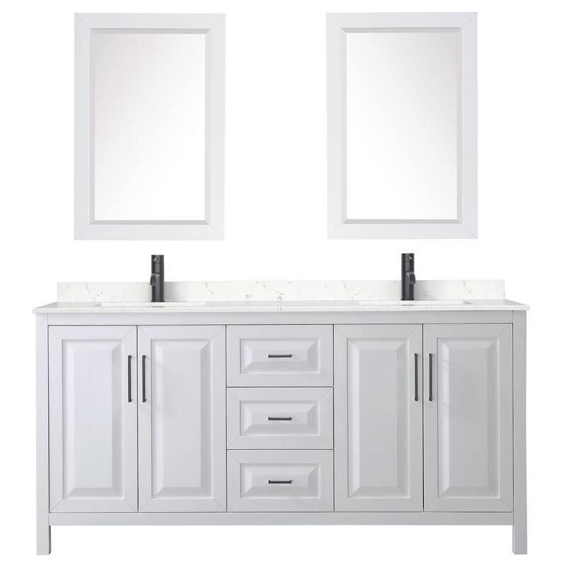Wyndham Collection Daria 72" Free Standing Double Basin Vanity Set