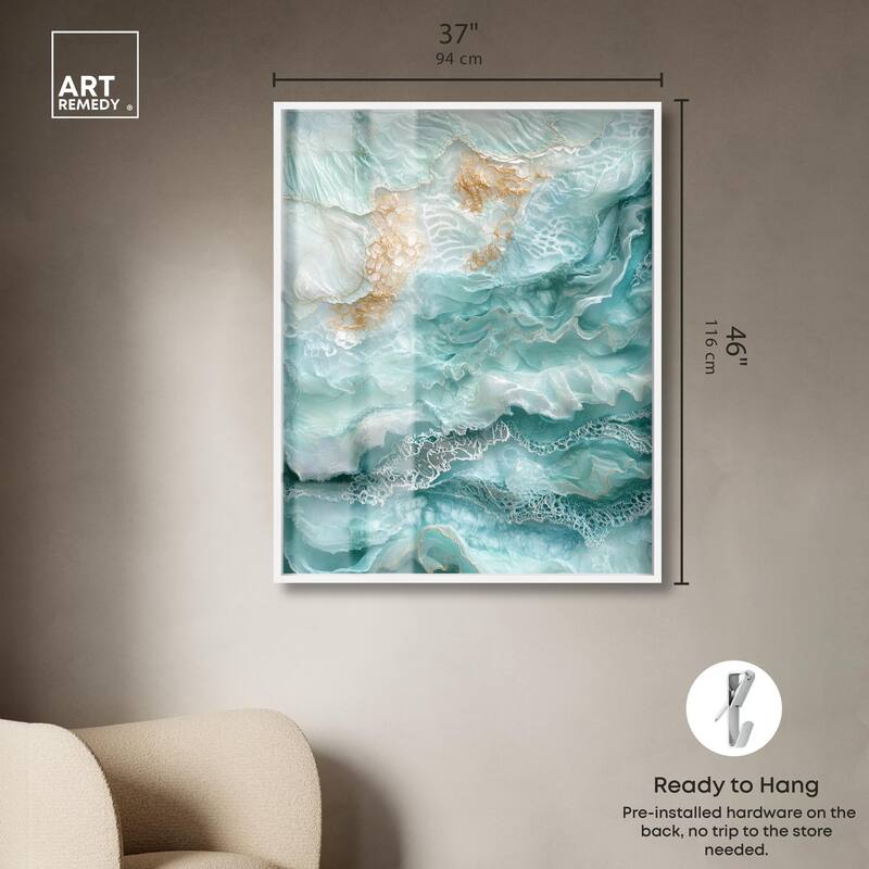 Teal Tiered Turbulence Shadowbox by Art Remedy