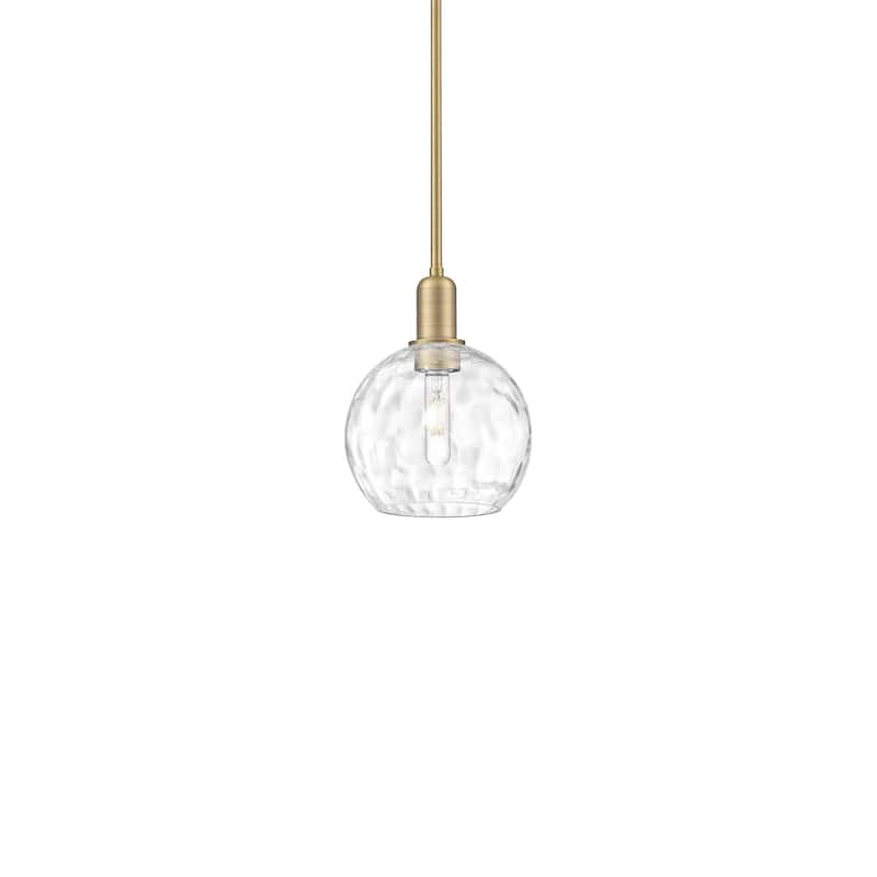 Innovations Lighting 716-1S-11-8 Athens Water Glass Pendant Athens - Brushed Brass / Clear Water Glass