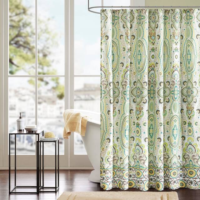Ellie Shower Curtain by Intelligent Design - Green