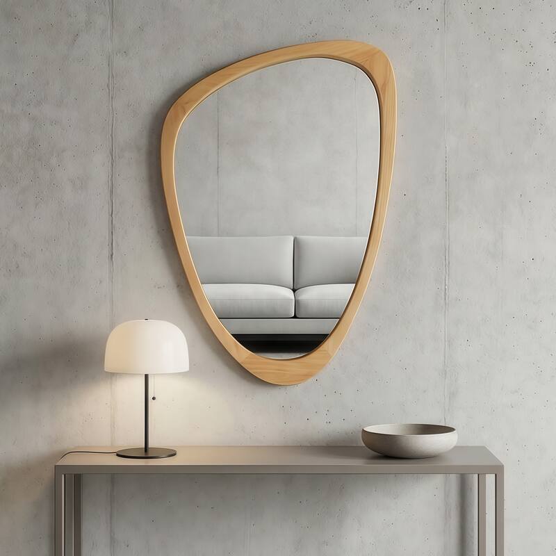 Irregular Solid Wood Frame Decorative Mirror