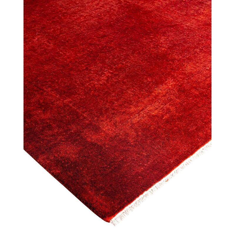 Contemporary Overdyed Wool Hand Knotted Runner - 2' 6" x 4' 2"