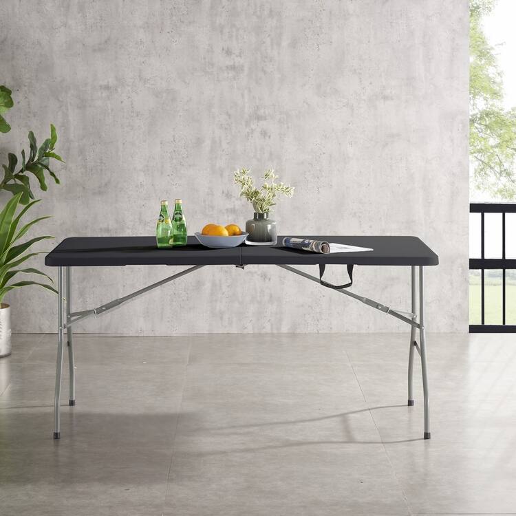 Folding Table Foldable Table Portable Collapsible Table Multipurpose Rectangular Resin Fold Up Table for Outdoor Camping