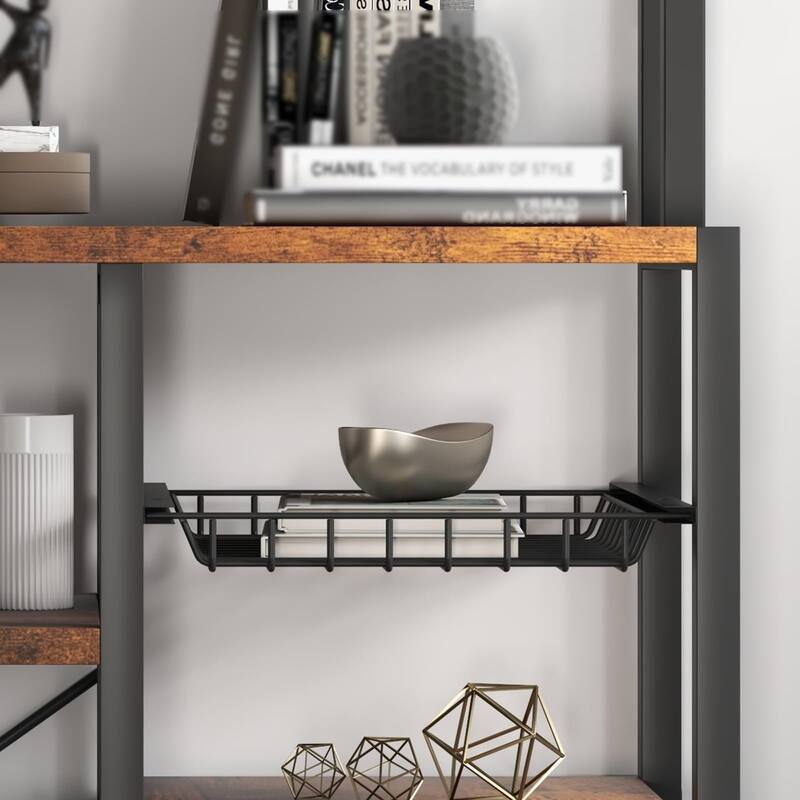 Bakers Rack with Power Outlet, 6-Tier Microwave Stand