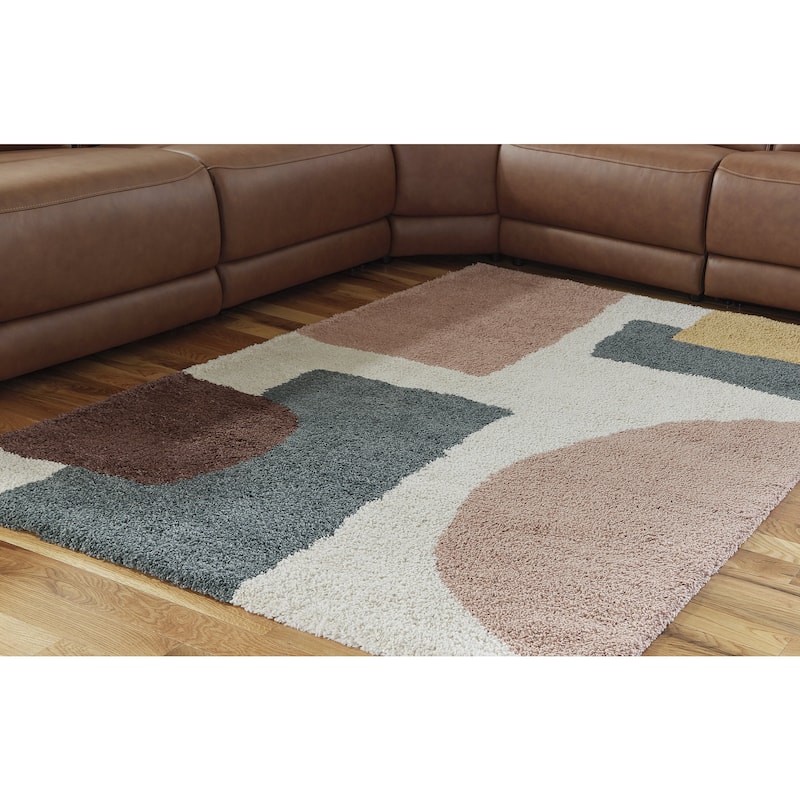 Signature Design by Ashley Flynnwick Beige/Brown 8' x 10' Rug - 94.48" W x 120.1" D x 1.18" H - 94.48" W x 120.1" D x 1.18" H - Beige/Brown - Rectangle