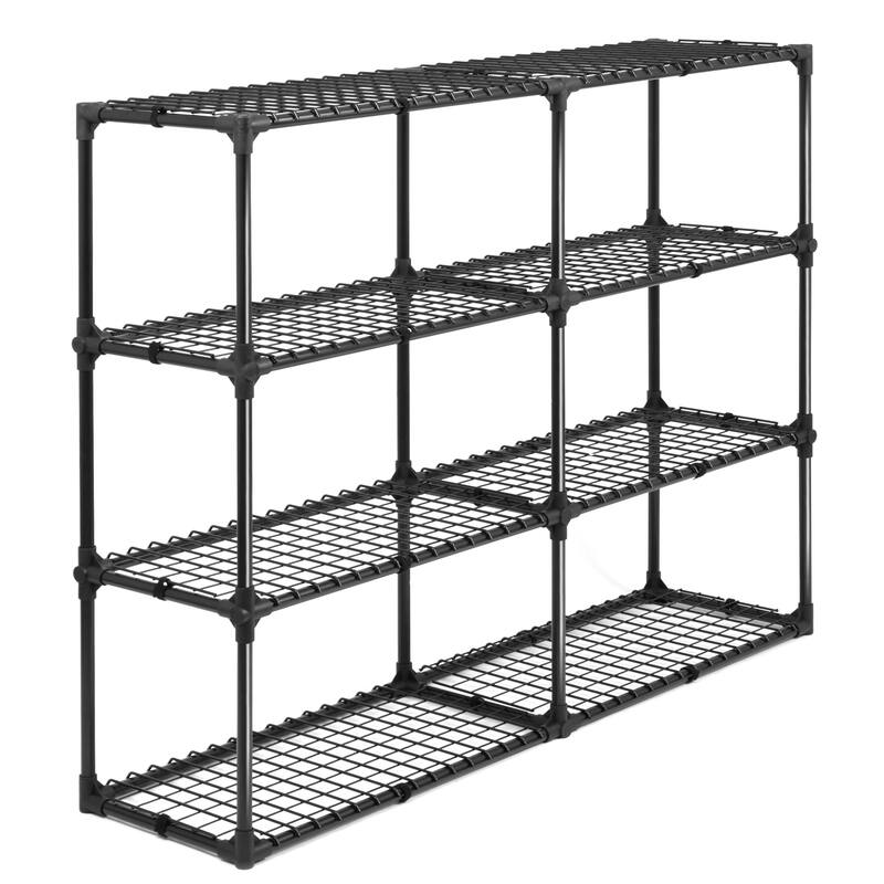 4-shelf Wire Rack With Cover(2 Pack), Versatile Design Heavy Duty Storage Shelf