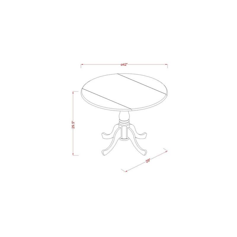 HomeStock 5-Piece Round Mahogany Finish Solid Wood Top Dining Table with 4 Parson Chair with Lattice Back