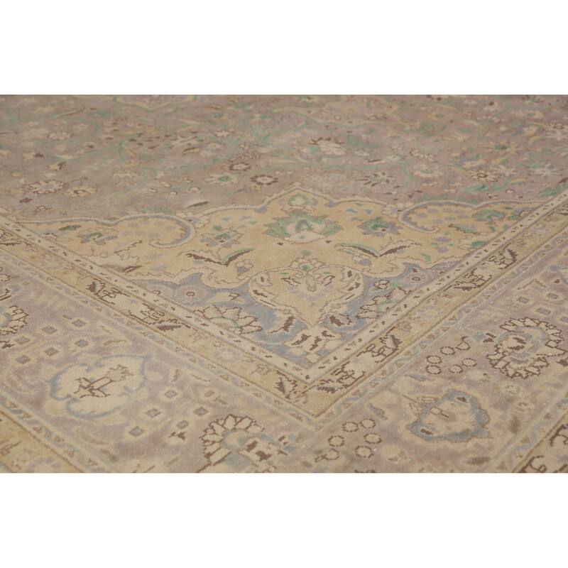 Tabriz Persian Vintage Rug Handmade Wool Carpet - 10'1" x 12'11"