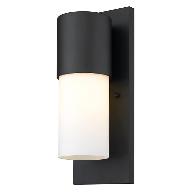 Cooper 1-light Matte Black Outdoor Wall Light w/ Opal Glass