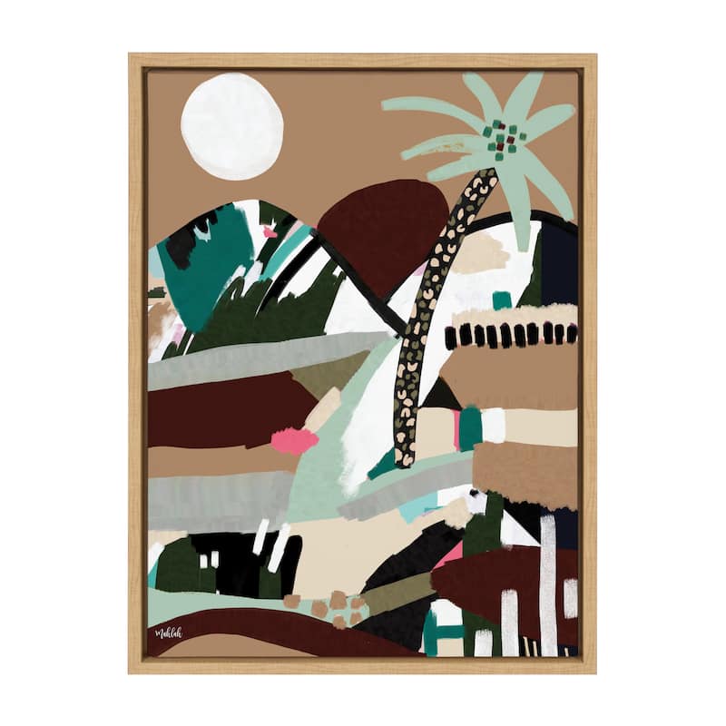 Kate and Laurel Sylvie Warm Offbeat Framed Canvas by Inkheart Designs