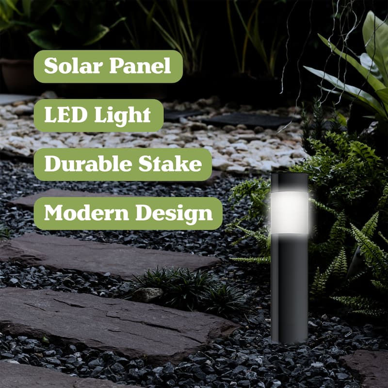 Solar Path Bollard Lights, Set of 6 15" Pure Garden