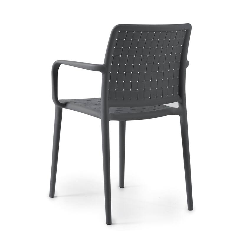 WRGHOME Modern Stacking Patio Dining Armchair Indoor/Outdoor (Set of 2) - 33.15'' H X 22.44'' W X 21.65'' D