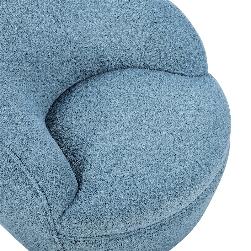 Swivel Single Lounge Sofa Plush Barrel Chair with Thick Foam Padding, Round Armchair Accent Chair Club Chair