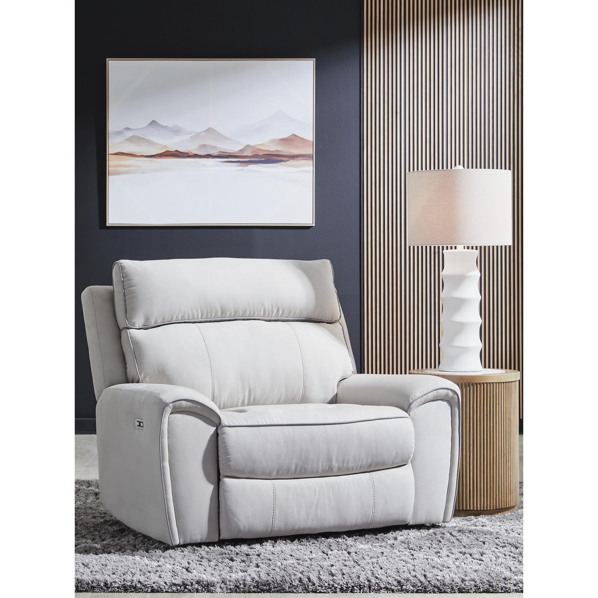 Signature Design by Ashley Tealwell White Power Recliner