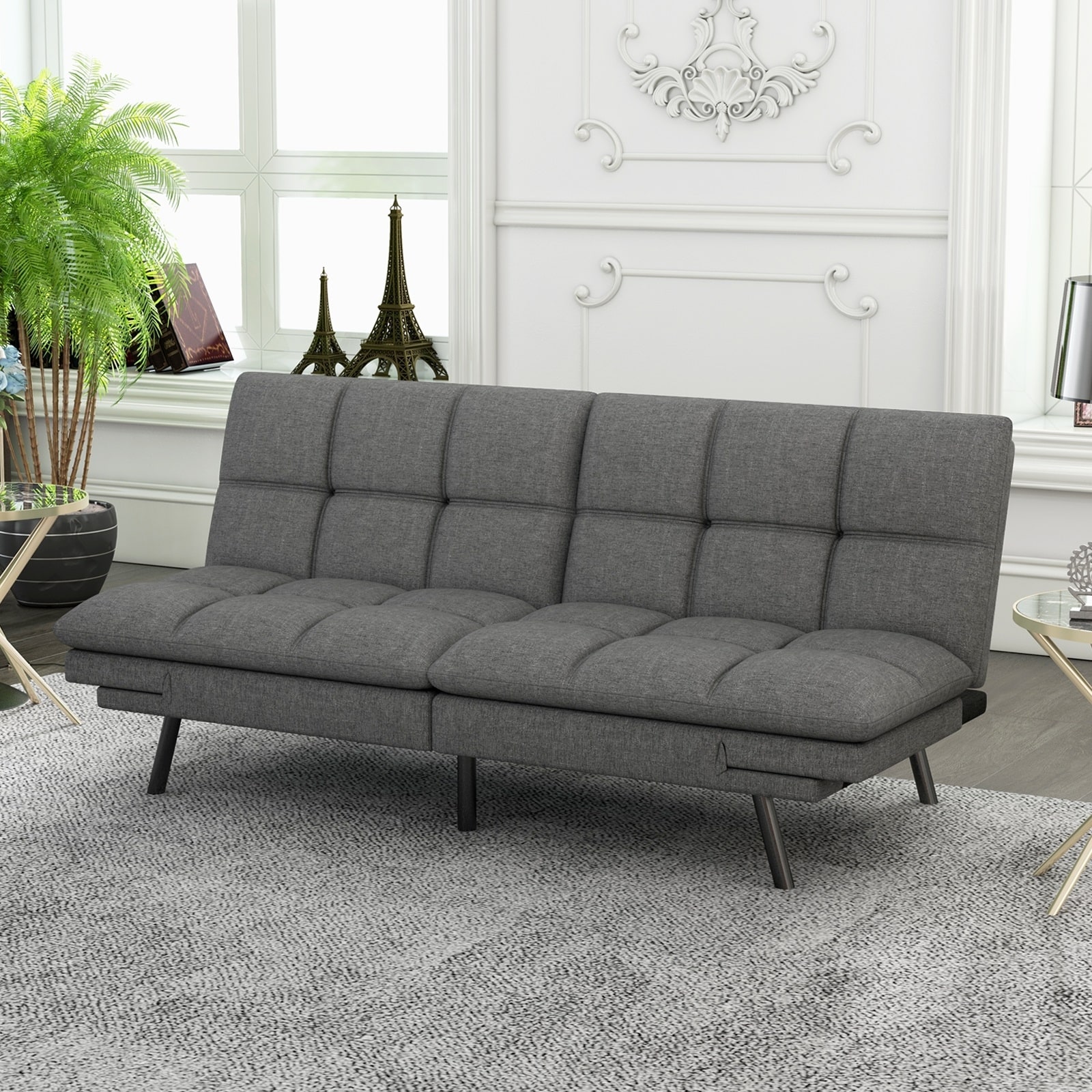 Sofa Bed Convertible Futon Sleeper Couch Daybed with Adjustable