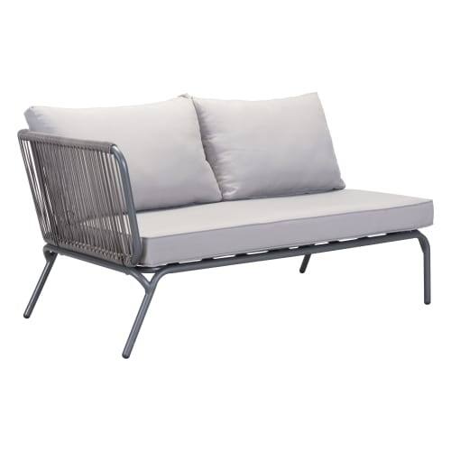 Shop Zuo Modern 703785 Pier 54 Long Aluminum Loveseat Sofa With
