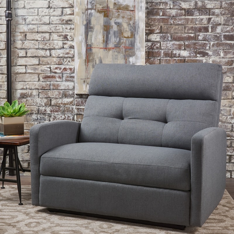 Halima Fabric 2-seater Recliner Club Chair by Christopher Knight Home - Charcoal
