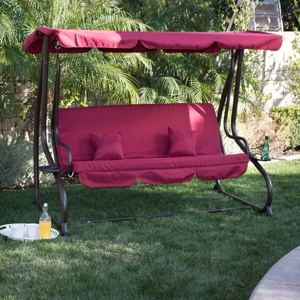 Shop Belleze Outdoor Canopy Swing Motion Gilder Converting