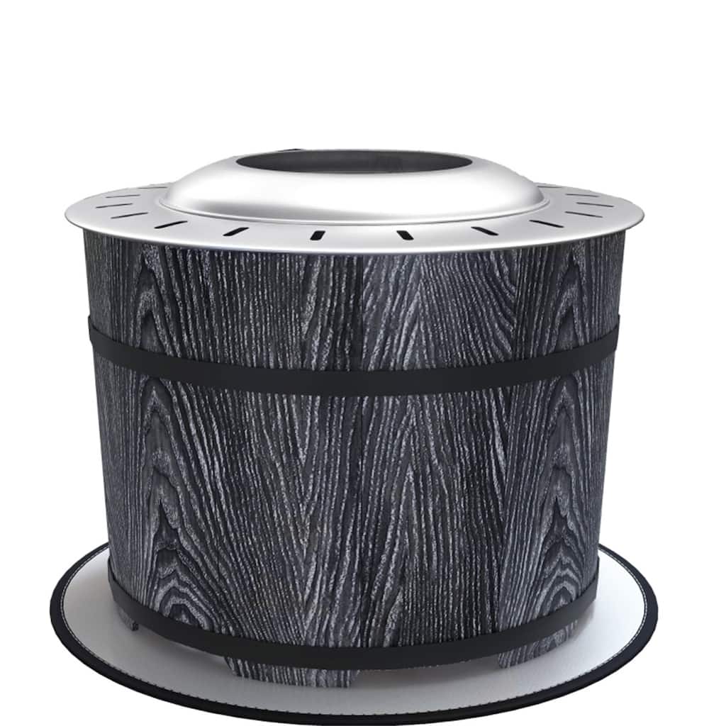 Smokeless Wood Burning Fire Pit with Fireproof Mat Outdoor Patio Heater Magnesium Oxide - 20.5" Dia. x 15.25" H