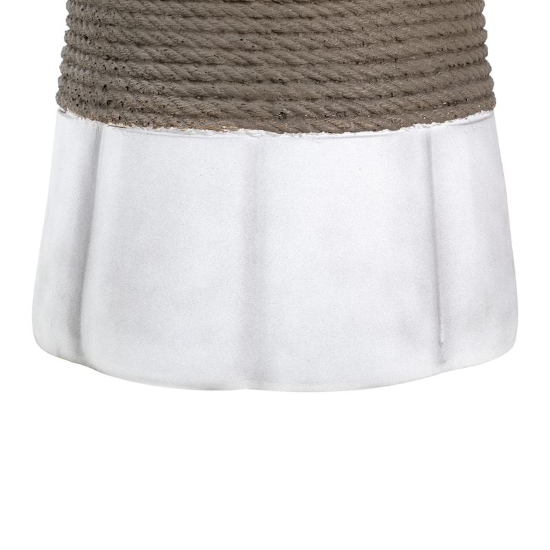 Christopher Knight Home - 14" Retro Woven Rope MGO Side Table with Fan Pedestal Base - Brown,Gray