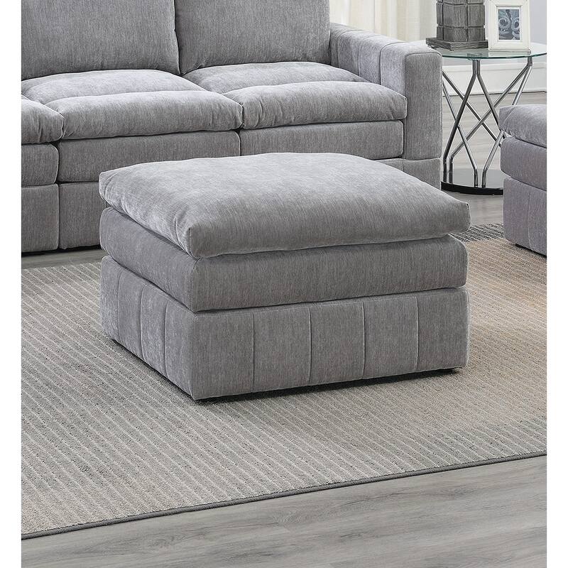 Contemporary 1pc Ottoman Comfortable choi ce, multiple functions, classic design, and cozy corners Modular Chair - Grey