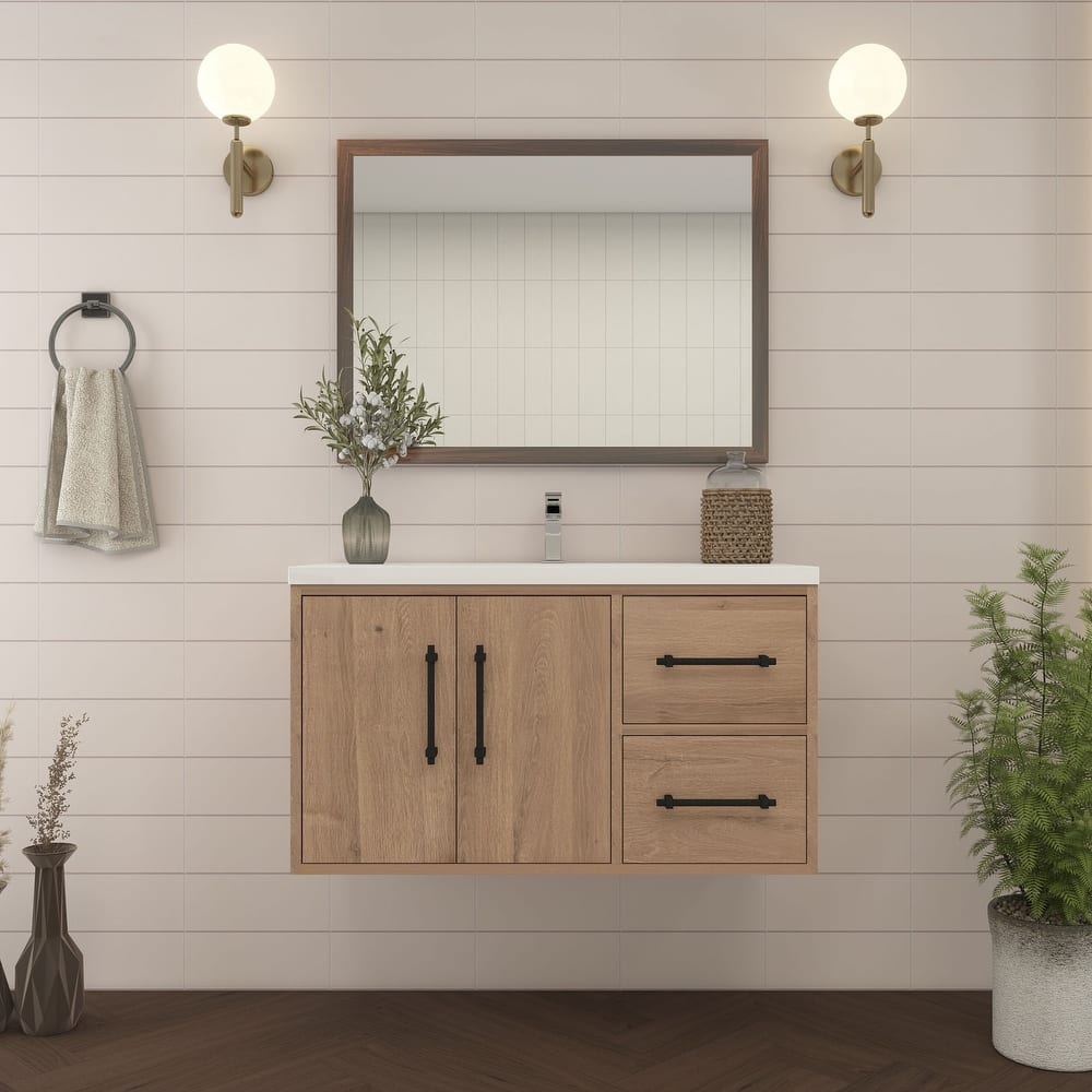 Victoria 36'' R Wall-mounted Vanity with Reinforced Acrylic Sink - 35.5