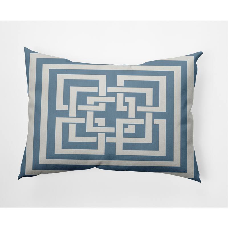 Greek New Key Nautical Decorative Indoor Pillow - Dusty Smoke - 14" x 20"