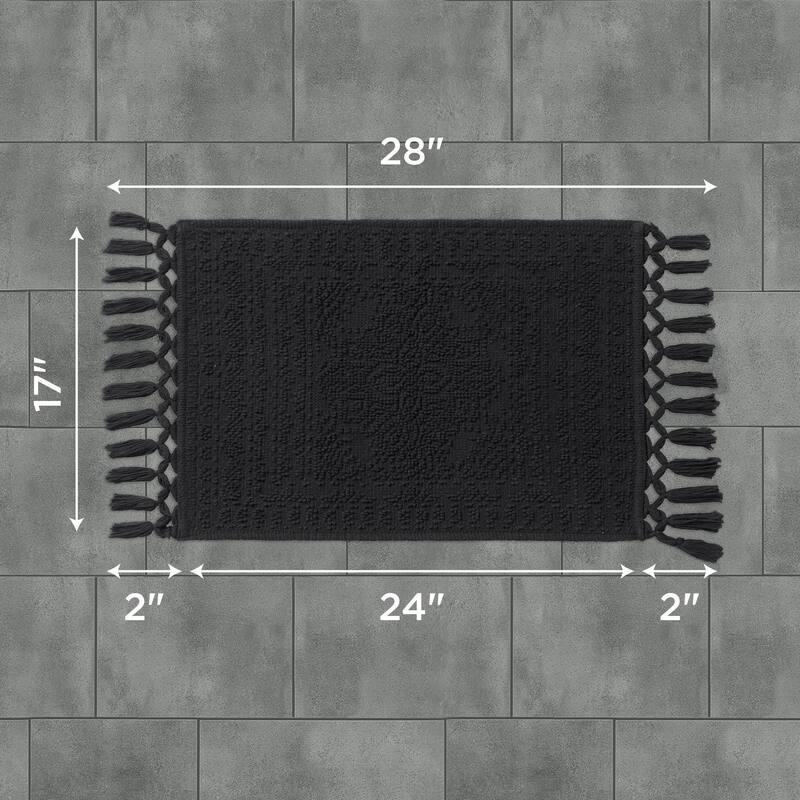 French Connection Nellore Fringe Cotton Bath Rug