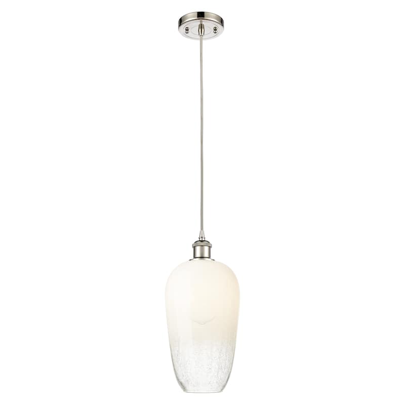 Innovations Lighting Endless Possibilities Ballston - Brookhaven Flute - 1 Light 7" Cord Hung Mini Pendant - Polished Nickel/Opal