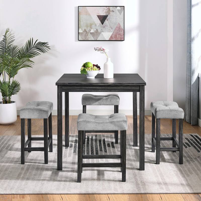 5-Piece Industrial Breakfast Table Set