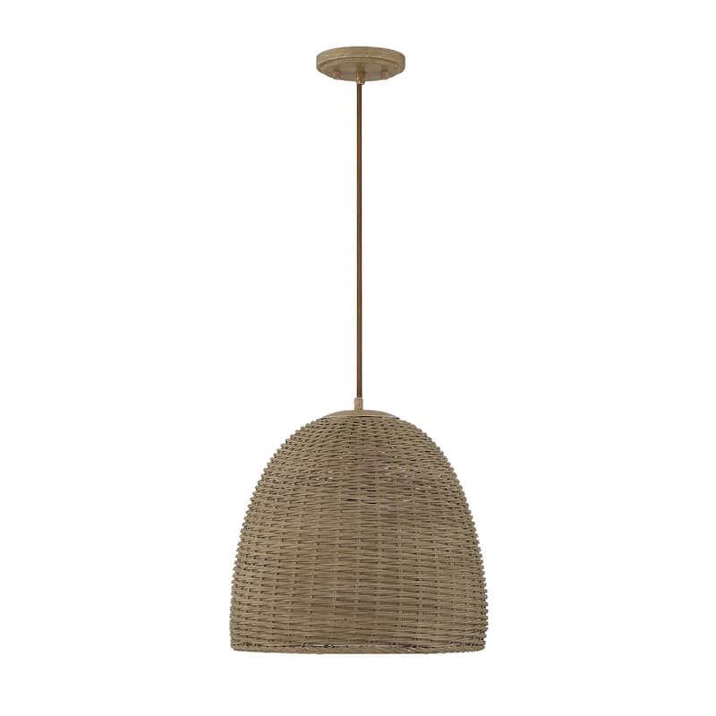 Trade Winds Lighting 1-Light Pendant Light In Natural Wicker