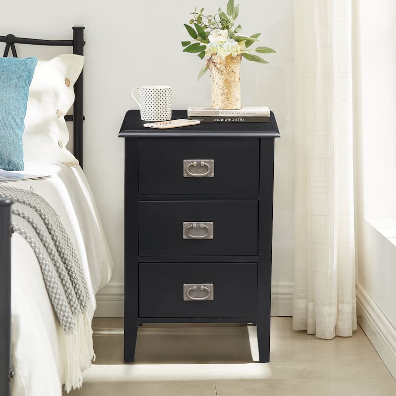 Javlergo Mid Century Wood Nightstand with 3-Drawer