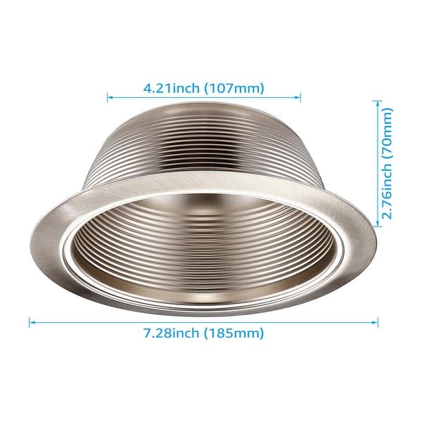 dimension image slide 0 of 5, 12-Pack 6 Inch Recessed Can Light Trim, Metal Step Baffle Trim