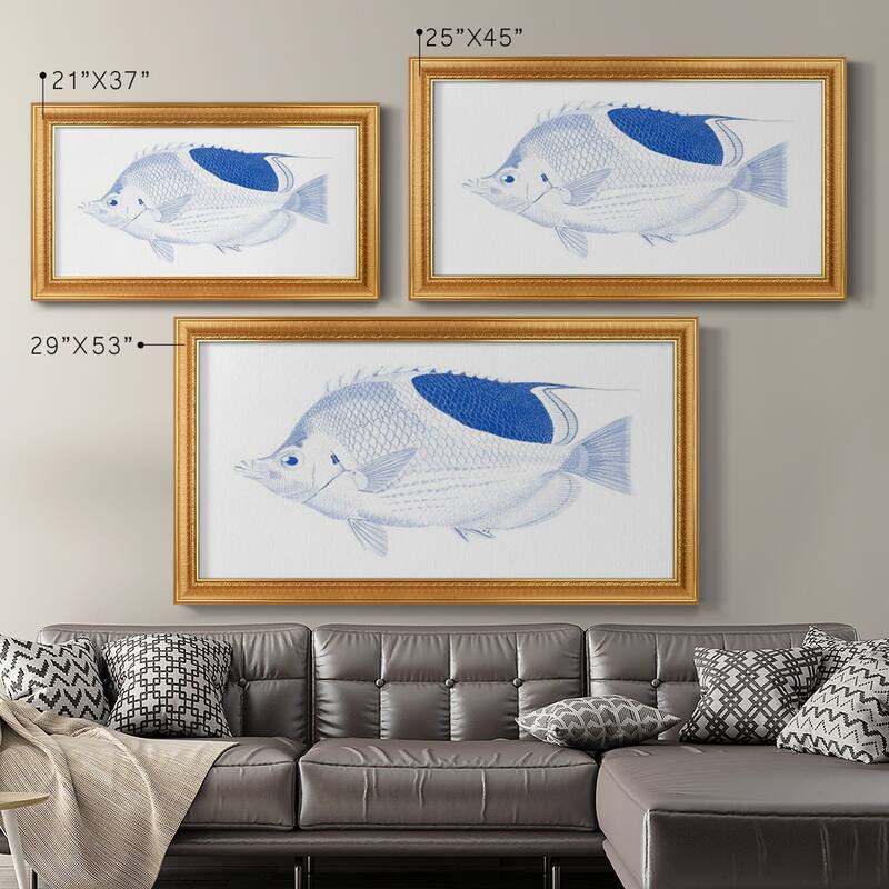 Blue & White Tropical Fish I Premium Framed Canvas- Ready to Hang
