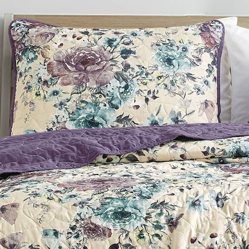 MarCielo 3 Piece Printed Quilt Set Lightweight Bedspread Set Helie