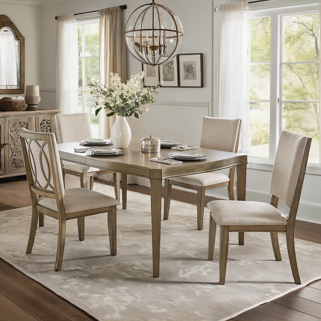Cesky Antique Taupe Wood Extending Dining Set