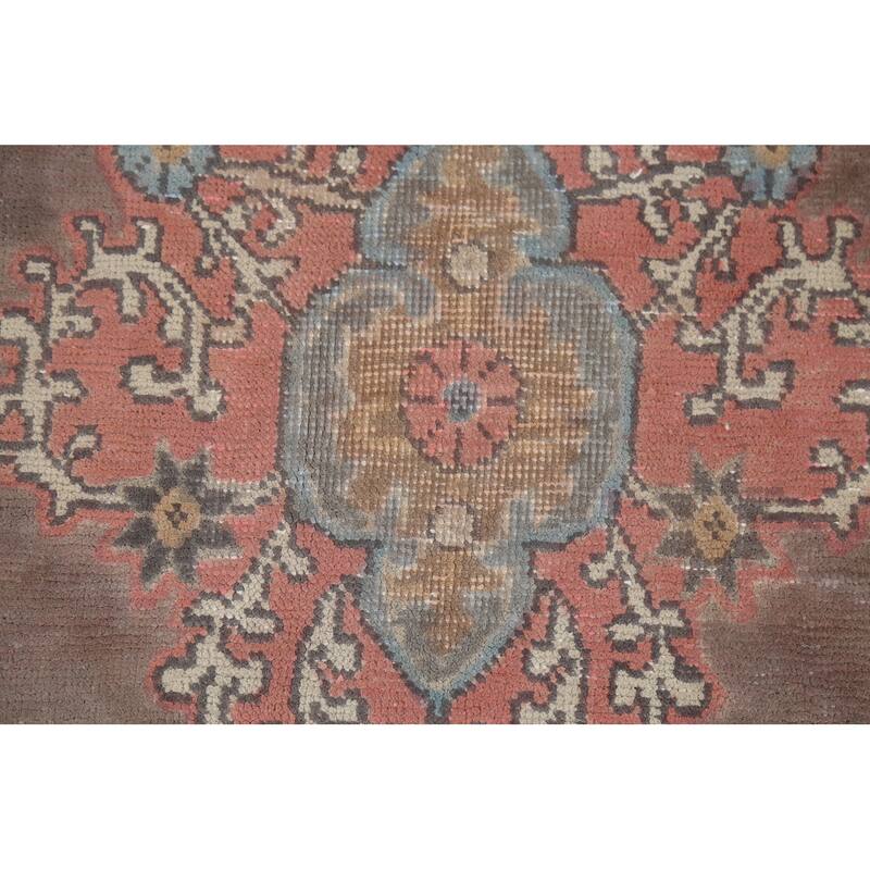 Brown Tabriz Persian Vintage Area Rug Handmade Oriental Wool Carpet - 7'8"x 11'1"