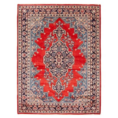 ECARPETGALLERY Hand-knotted Melis Red Wool Rug - 5'4 x 9'1