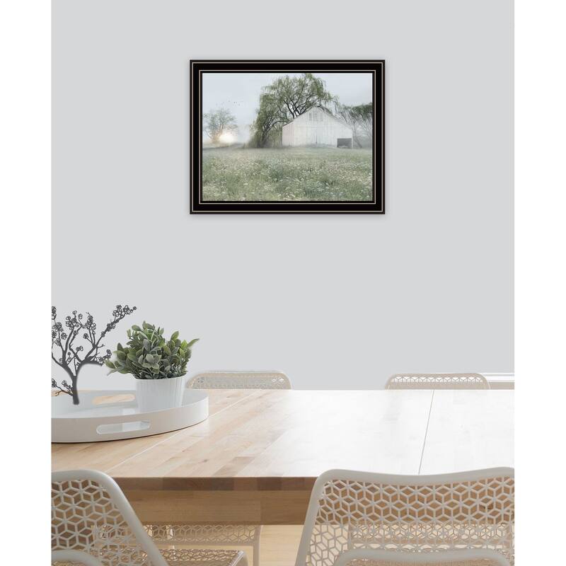 TrendyDecor4U "Green Country Morning" Framed Print Wall Art
